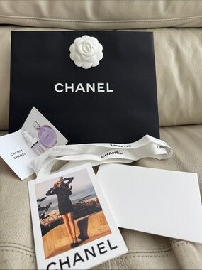 Authentic Chanel shopping bag with free perfume gift